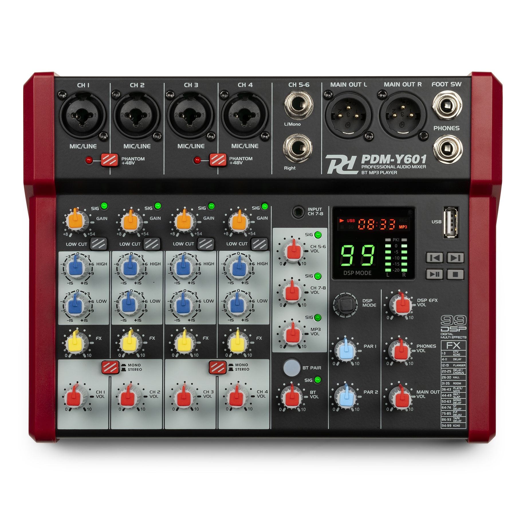 PDM-Y601 Studio Music Mixer 6-Ch