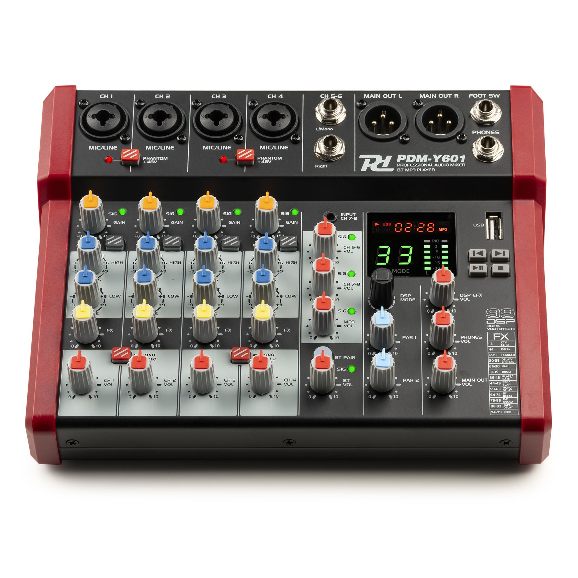 PDM-Y601 Studio Music Mixer 6-Ch