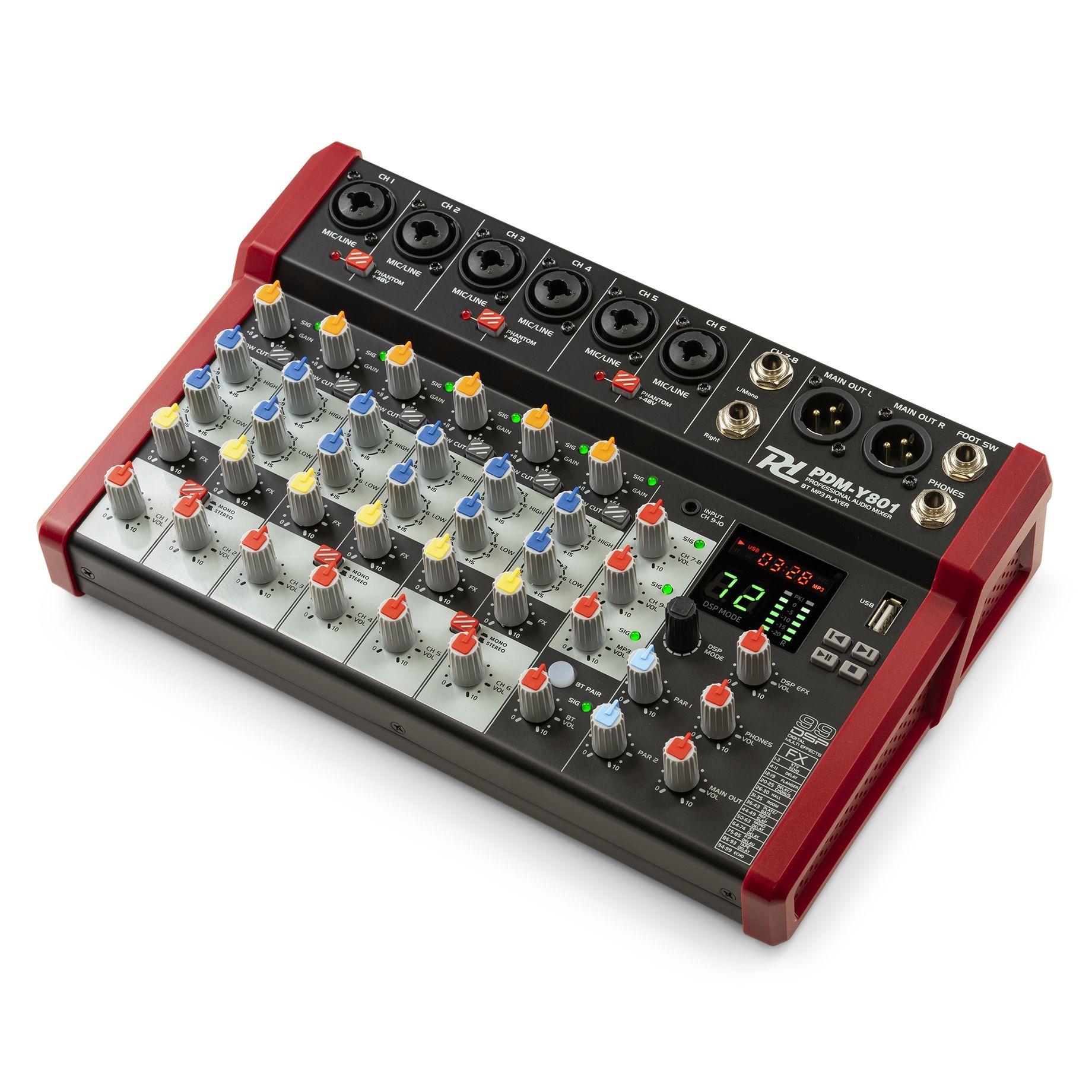 PDM-Y801 Studio Music Mixer 8-Ch