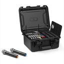 VMA106 6Ch Power mixer in ABS case with 2 UHF wireless Microphones