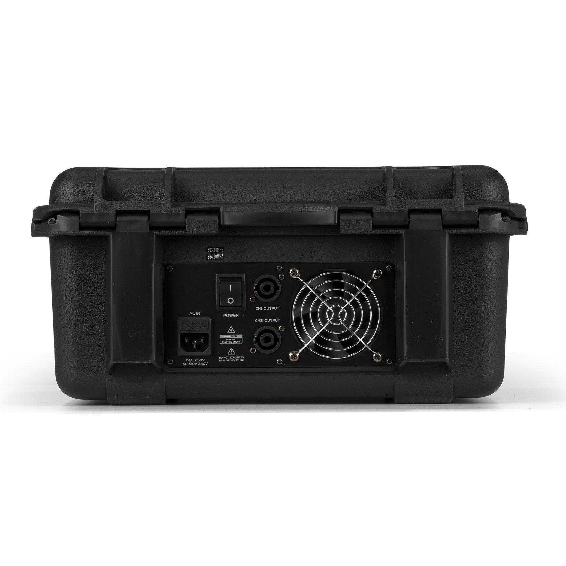 VMA106 6Ch Power mixer in ABS case with 2 UHF wireless Microphones