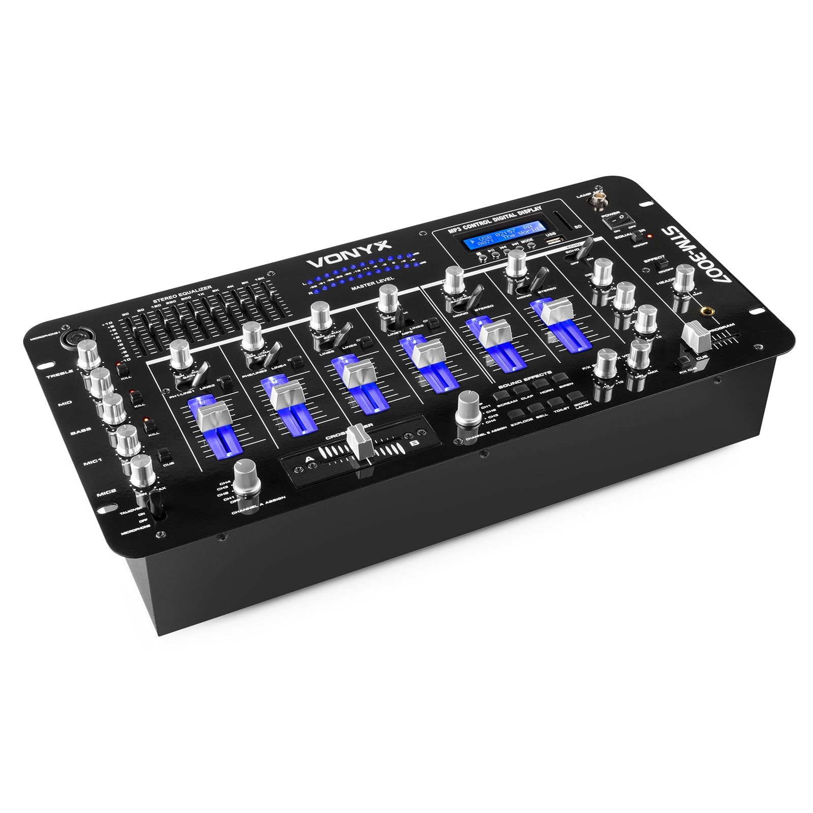 STM-3007 6-Channel Mixer SD/USB/MP3/LED/BT 19"