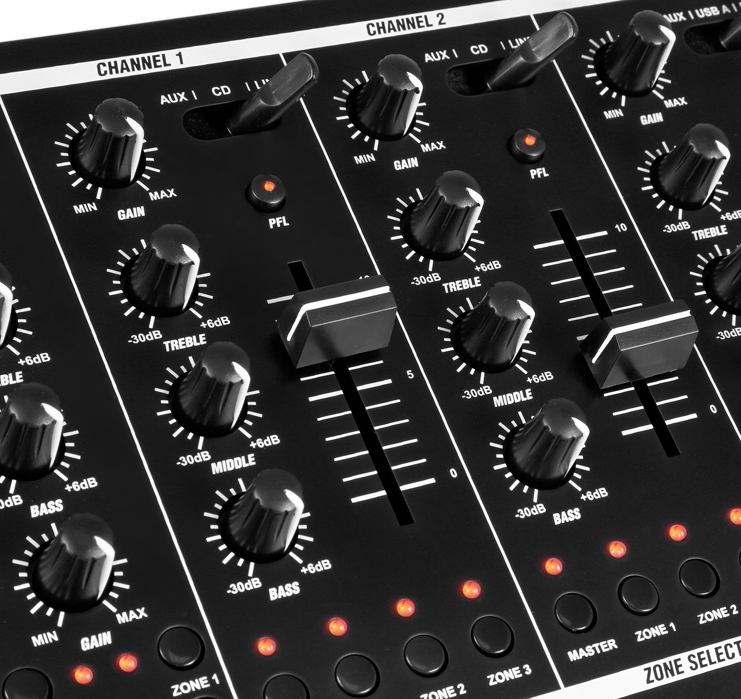 PDZM700 6 Channel Installation Mixer USB 4 zones