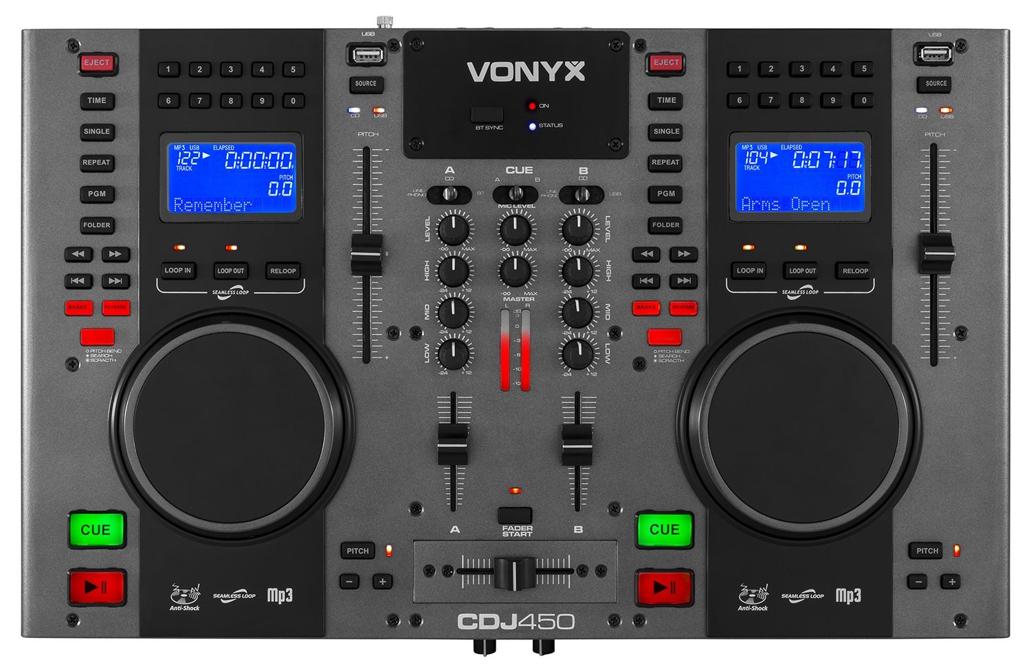 CDJ450 Twin Top CD/MP3/USB player/mixer with BT