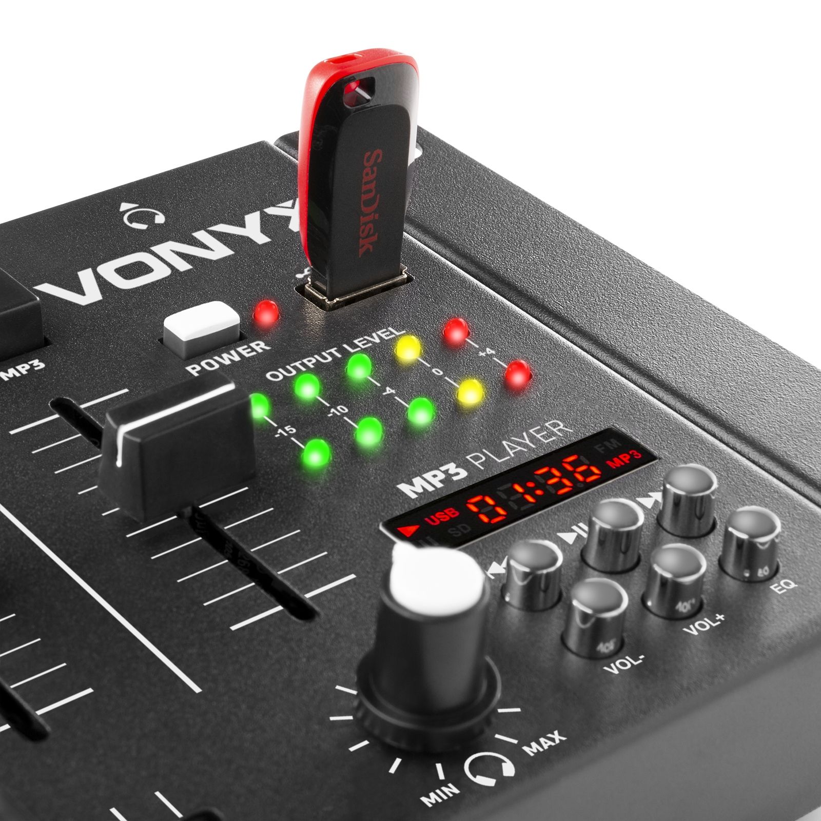 STM-3020B 6-Channel Mixer USB/MP3 - Black