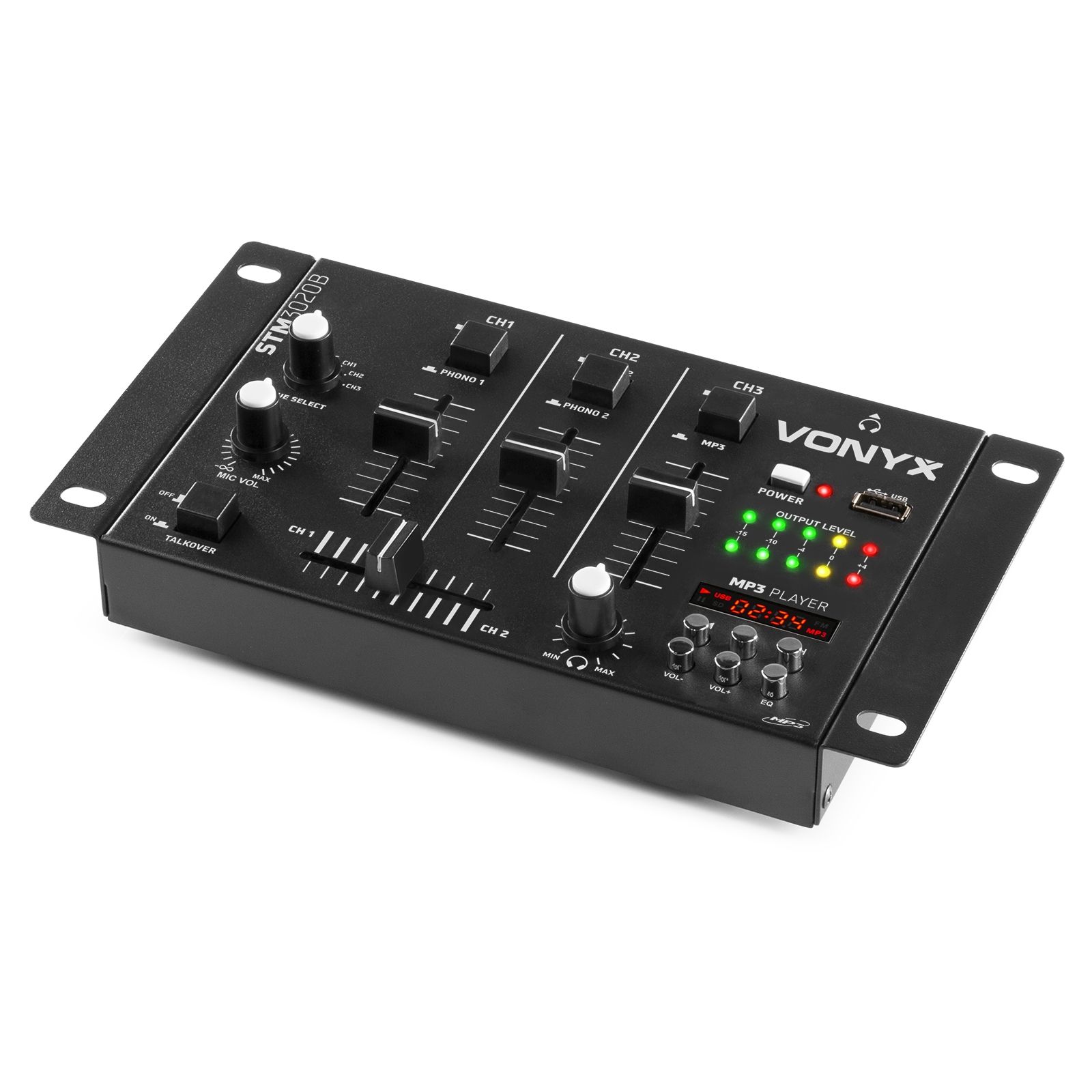 STM-3020B 6-Channel Mixer USB/MP3 - Black