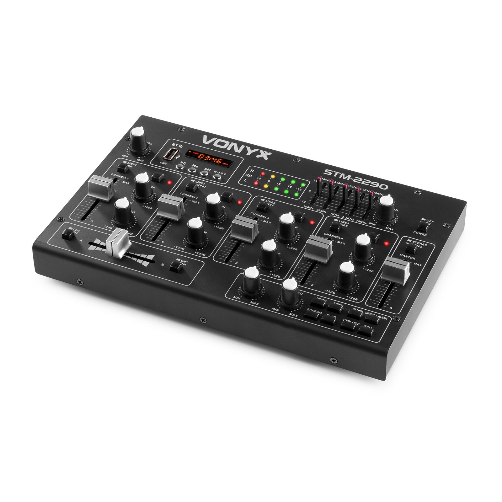 STM2290 8-Channel Mixer with Sound Effects USB/MP3/BT