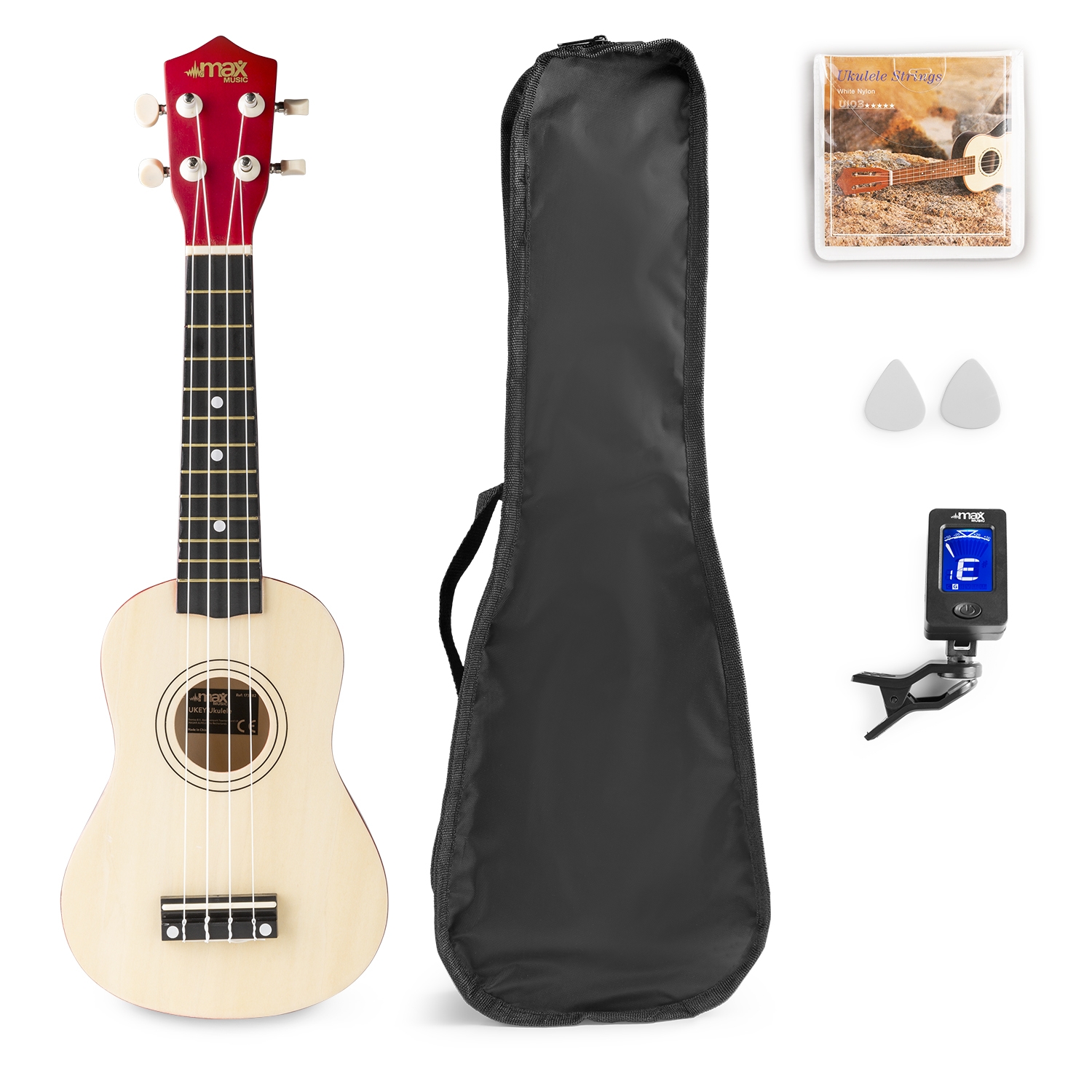 UKEY Ukulele Set Soprano 21" Natural
