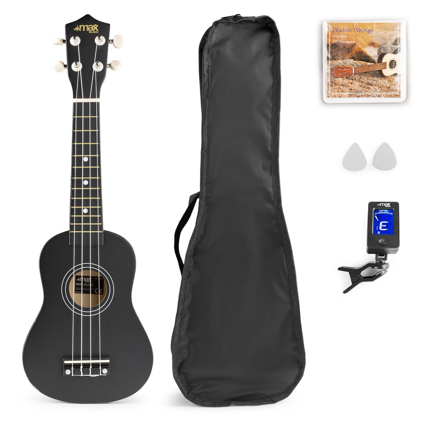 UKEY Ukulele Set Soprano 21" Black