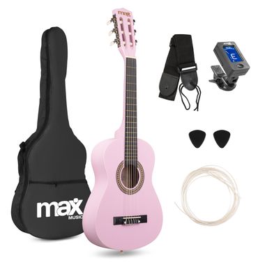 SoloArt Junior 1/4 Classic Guitar Pack Pink