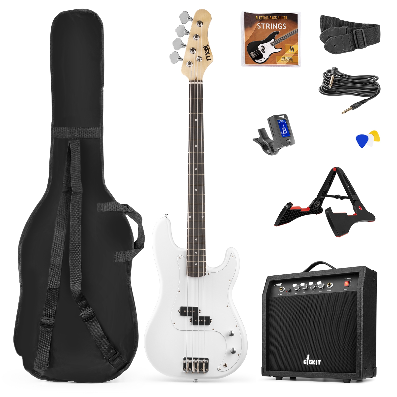 GigKit Bass Guitar Pack White