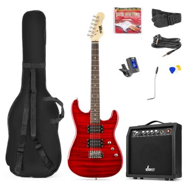GigKit Electric Guitar Pack Quilted Style Dark Red