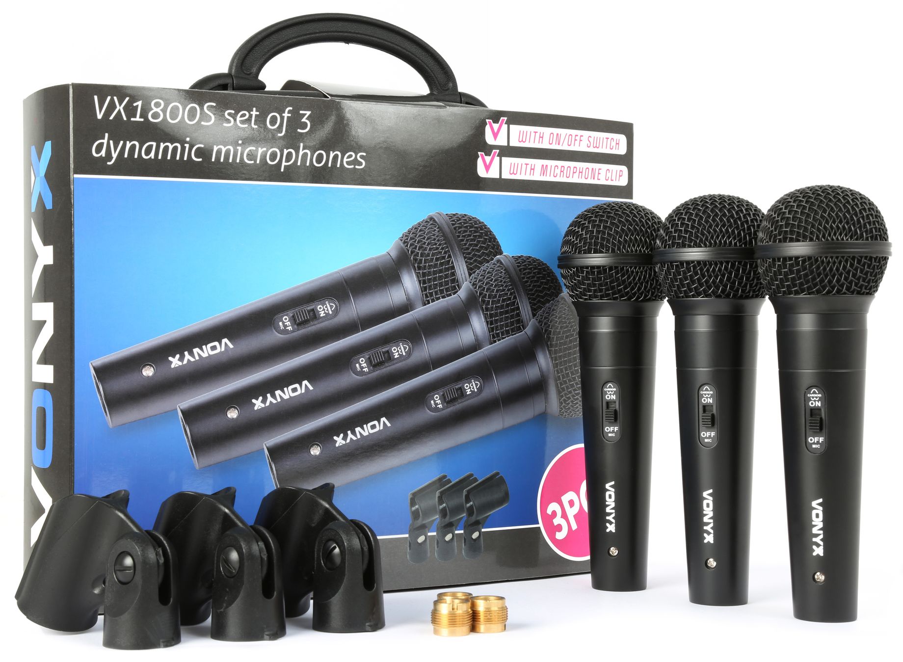 VX1800S Dynamic Microphone set 3 pieces