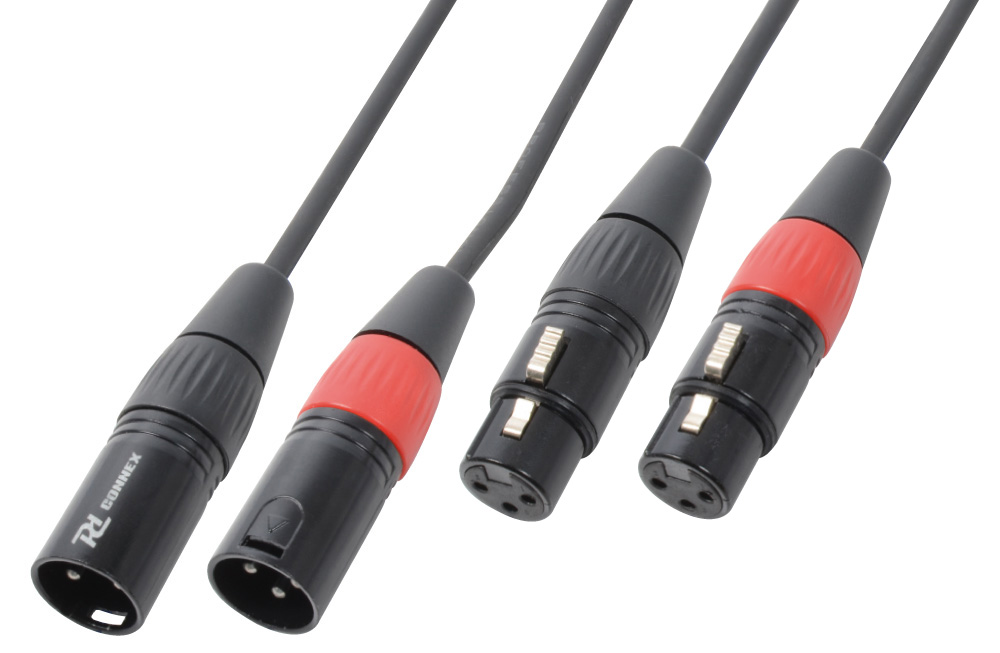 CX60 Cable 2x XLR-male - 2x XLR-female, Black