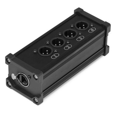 CX185 RJ45 to 4x XLR3M Splitter Box