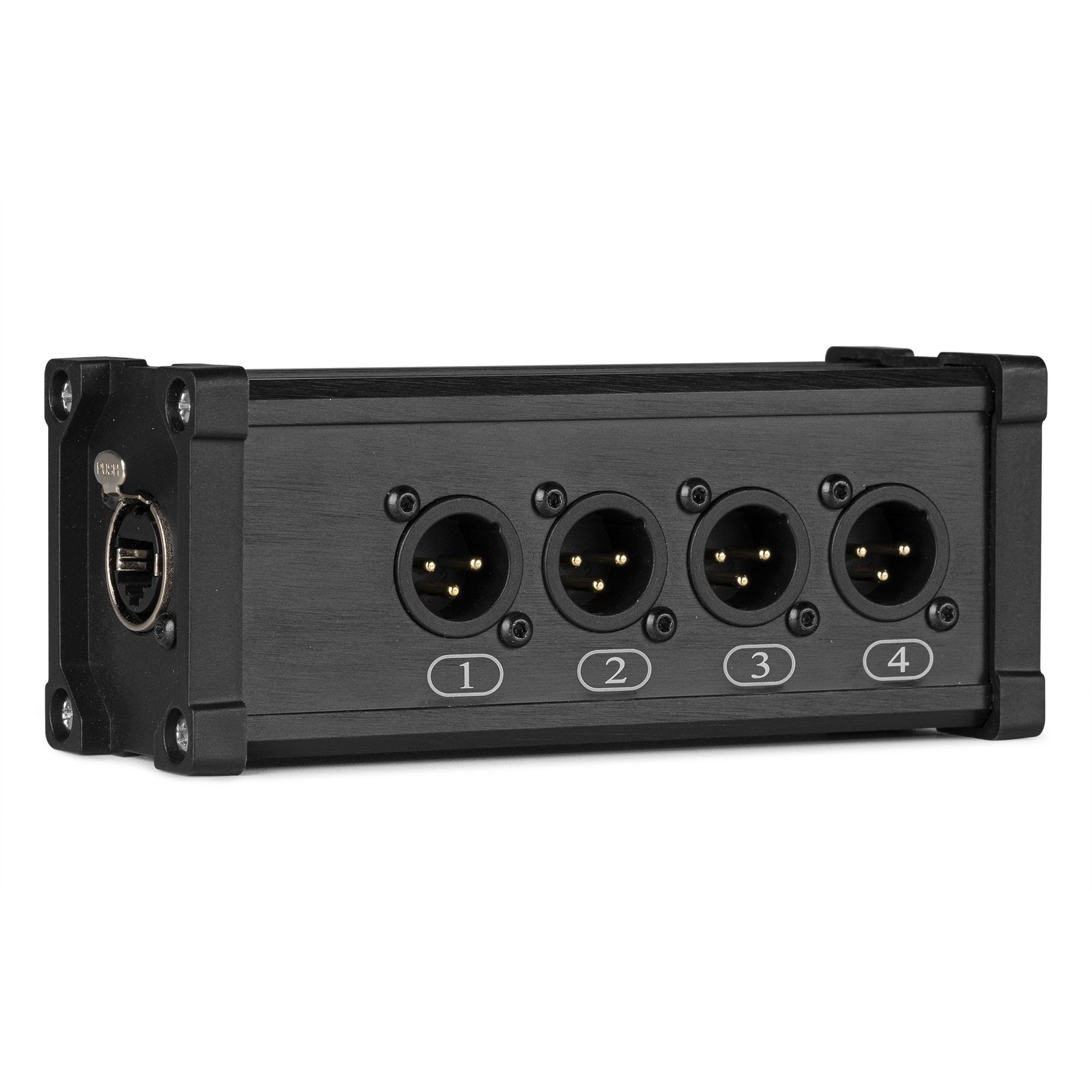 CX185 RJ45 to 4x XLR3M Splitter Box	