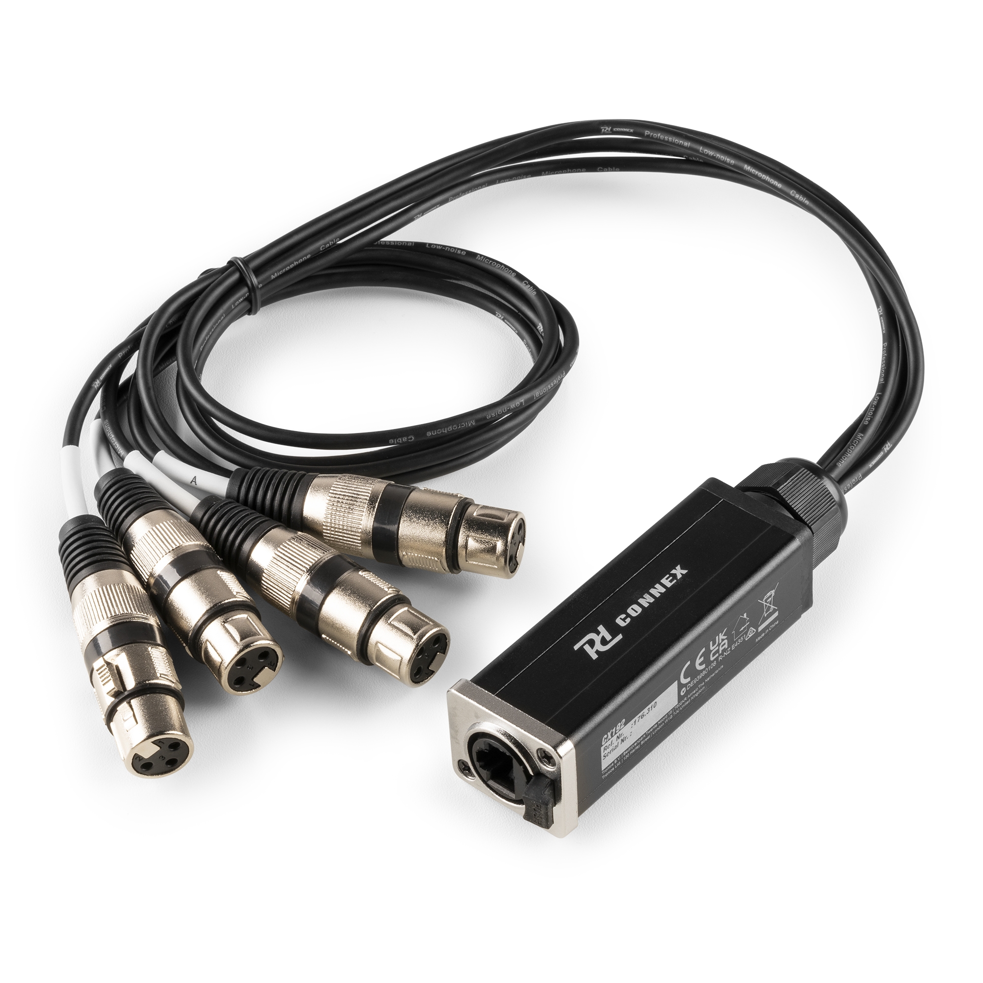 CX192 RJ45 to 4xXLR3F Cable Splitter 0.7m