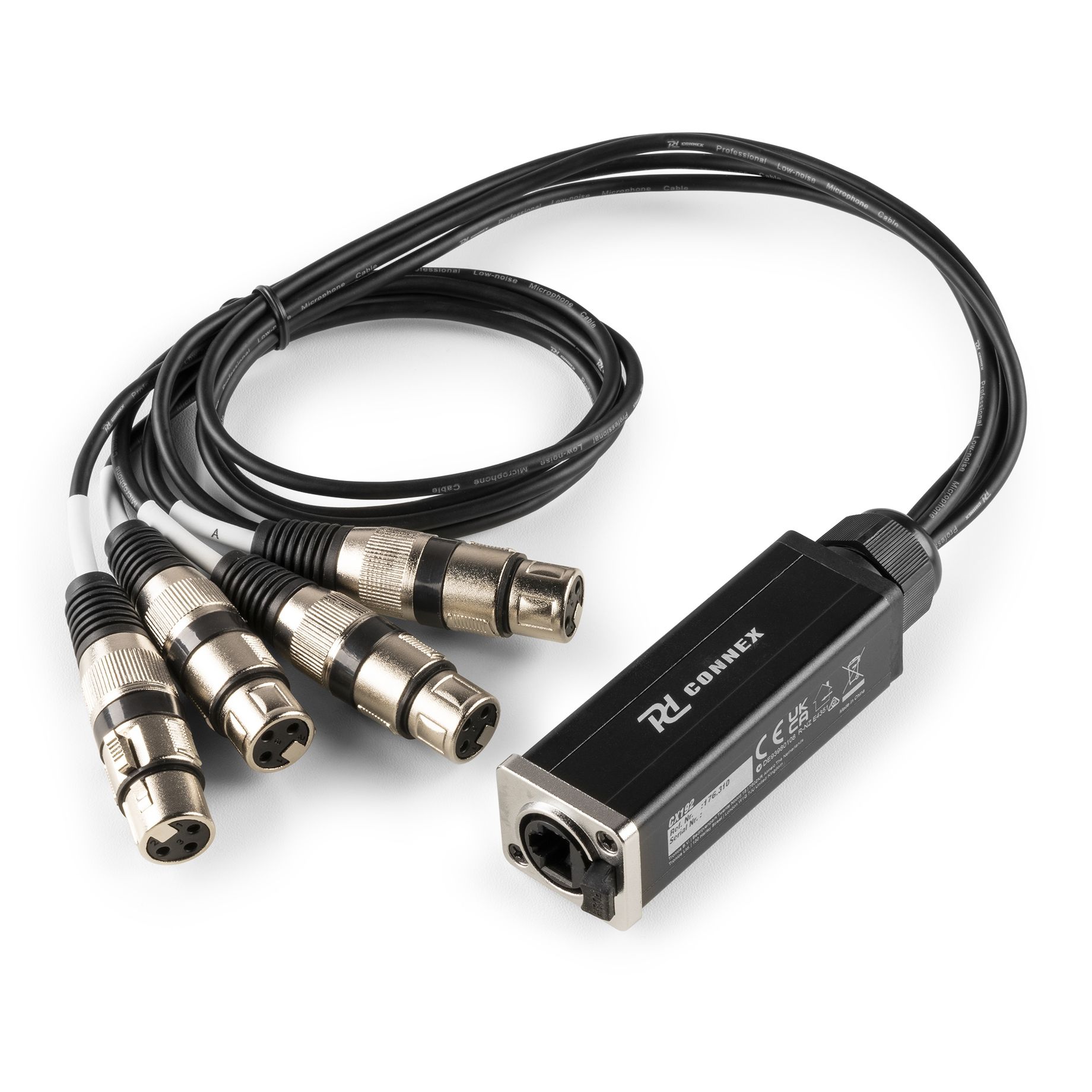 CX192 RJ45 to 4xXLR3F Cable Splitter 0.7m	