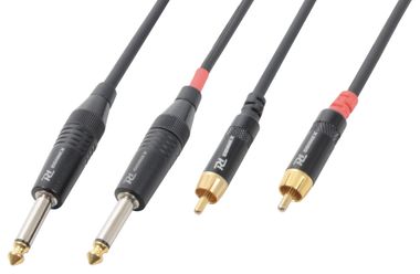 CX74 Cable 2x6.3 Mono - 2xRCA Male  Black