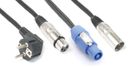 CX03-10 Audio Combi Cable Schuko - XLR F / Powerconnector A - XLR M 10m