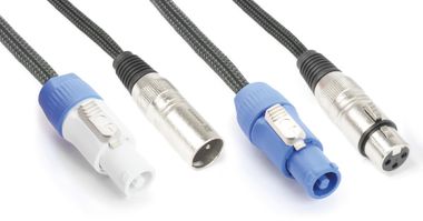 CX06 Light Combi Cable Powerconnector B - XLR M / Powerconnector A - XLR F Black