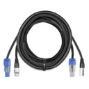CX06-10 Light Combi Cable Powerconnector B - XLR M / Powerconnector A - XLR F 10m
