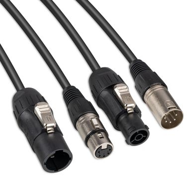 CX07 Outdoor combi cable with power and data (DMX) Black
