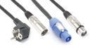 CX08-10 Light Combi Cable Schuko - XLR M / Powerconnector A - XLR F 10m