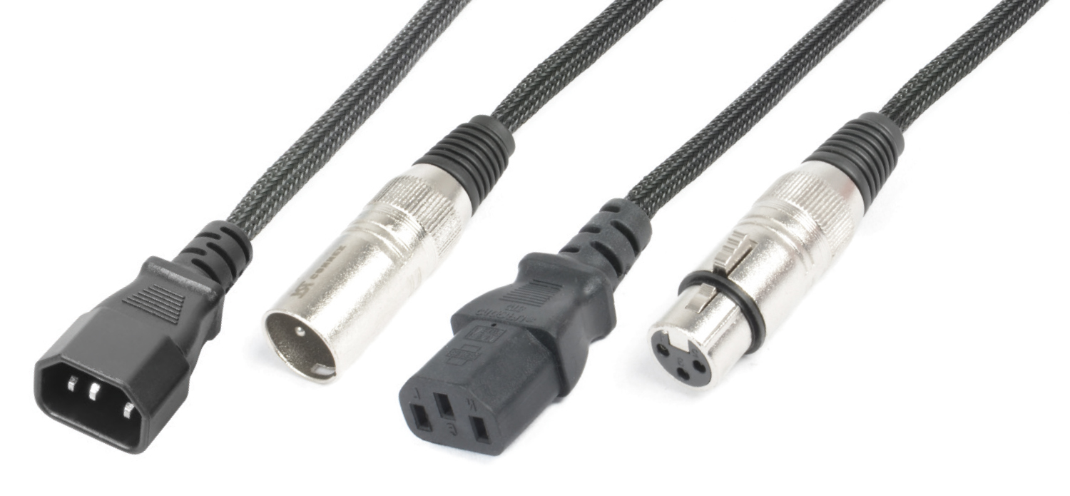 CX09 Light Combi Cable IEC M - XLR M / IEC F - XLR F  Black
