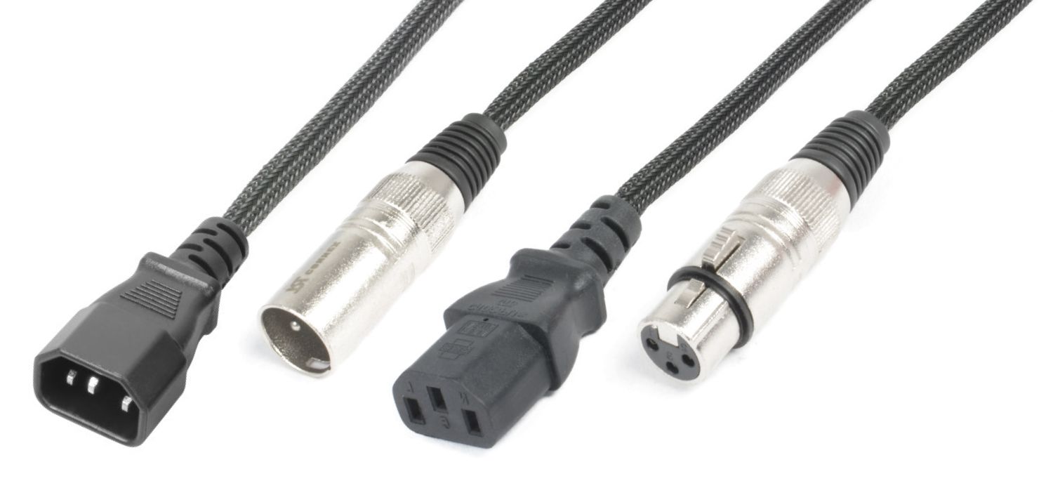 CX09 Light Combi Cable IEC M - XLR M / IEC F - XLR F  Black