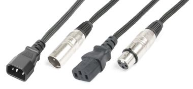 CX09 Light Combi Cable IEC M - XLR M / IEC F - XLR F Black