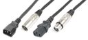 CX09-10 Light Combi Cable IEC M - XLR M / IEC F - XLR F 10m
