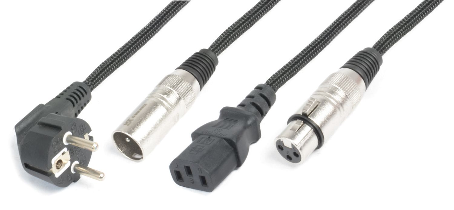 CX10 Light Combi Cable Schuko - XLR M / IEC F - XLR F  Black