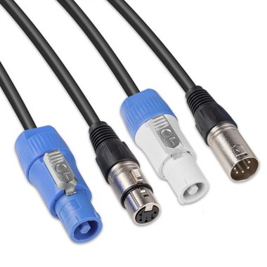 CX11 Combi Cable Powerconnector B - XLR M / Powerconnector A - XLR F Black