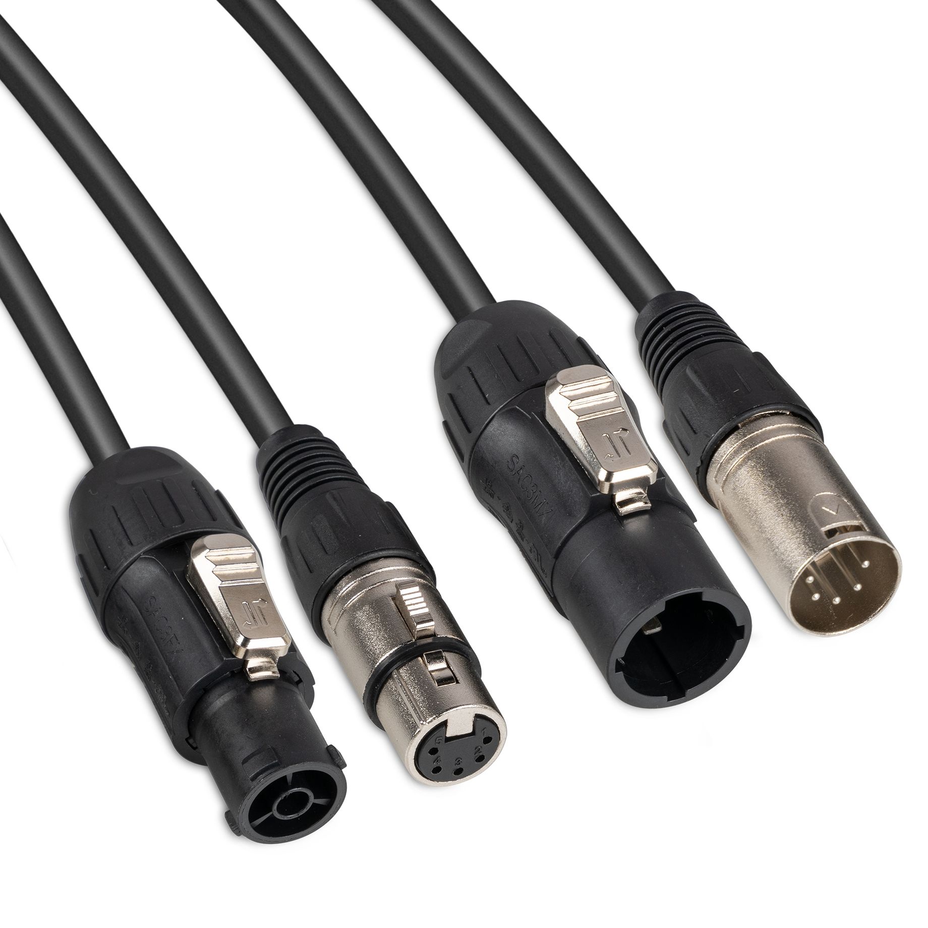 CX13 Combi Cable Powerconnector TR - XLR M / Powerconnector TR - XLR F  Black