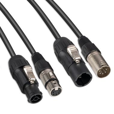 CX13 Combi Cable Powerconnector TR - XLR M / Powerconnector TR - XLR F Black