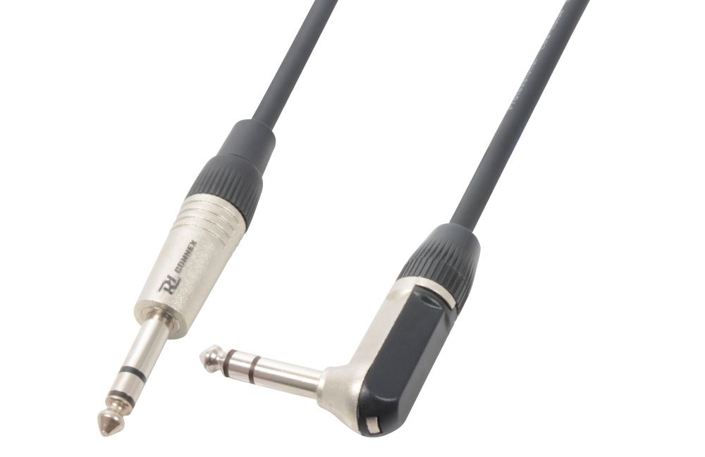 CX78 6.3 Stereo Jack - 6.3 Stereo Right-Angle Jack  Black