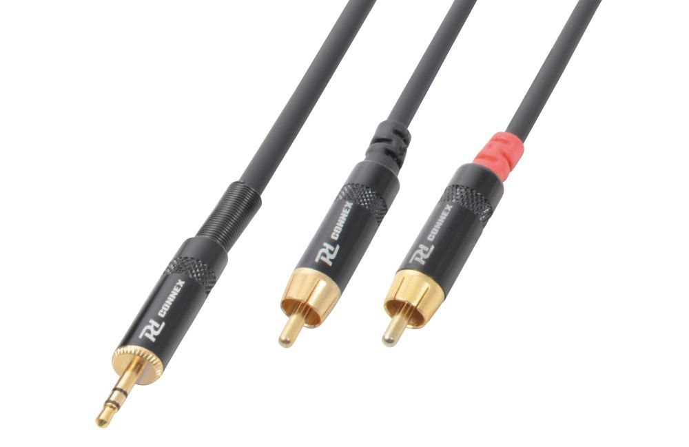 CX85 Cable 3.5 Stereo- 2xRCA Male  Black