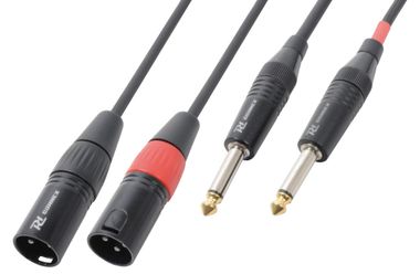 CX64 Cable Converter 2x XLR Male- 2x 6.3 Mono  Black
