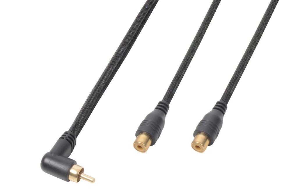 CX143 Cable 1x RCA Male - 2x RCA Female 0,3M Black