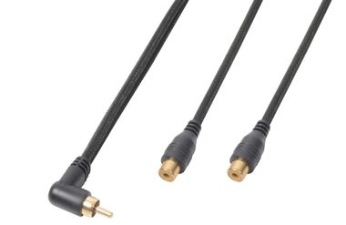 CX143 Cable 1x RCA Male - 2x RCA Female 0,3M Black