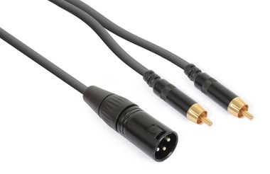 CX58 Cable XLR Male - 2x RCA Male  Black