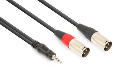 CX322 Cable 2x XLR Male - 3.5mm Stereo  Black