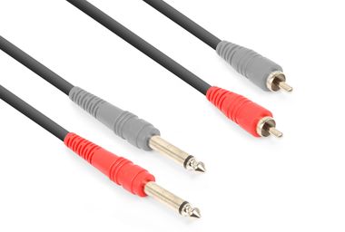 CX324 Cable 2x 6.3 Mono - 2xRCA Male  Black