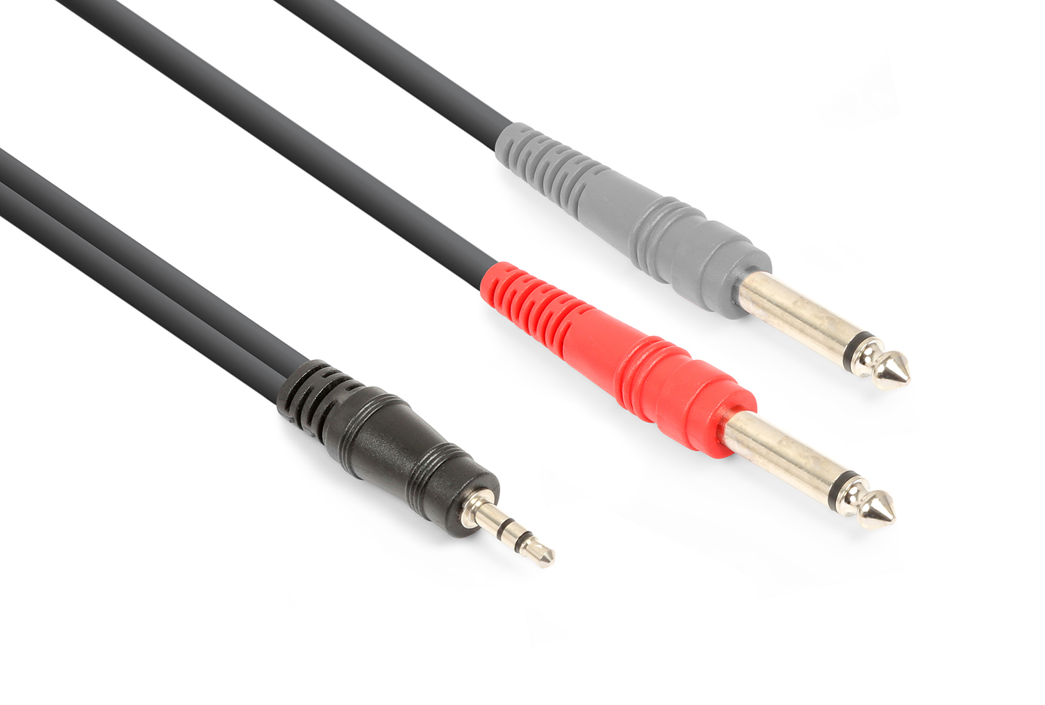 CX332 Cable 3.5mm Stereo - 2x 6.3mm Mono  Black