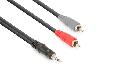 CX334 Cable 3.5mm Stereo- 2x RCA Male  Black