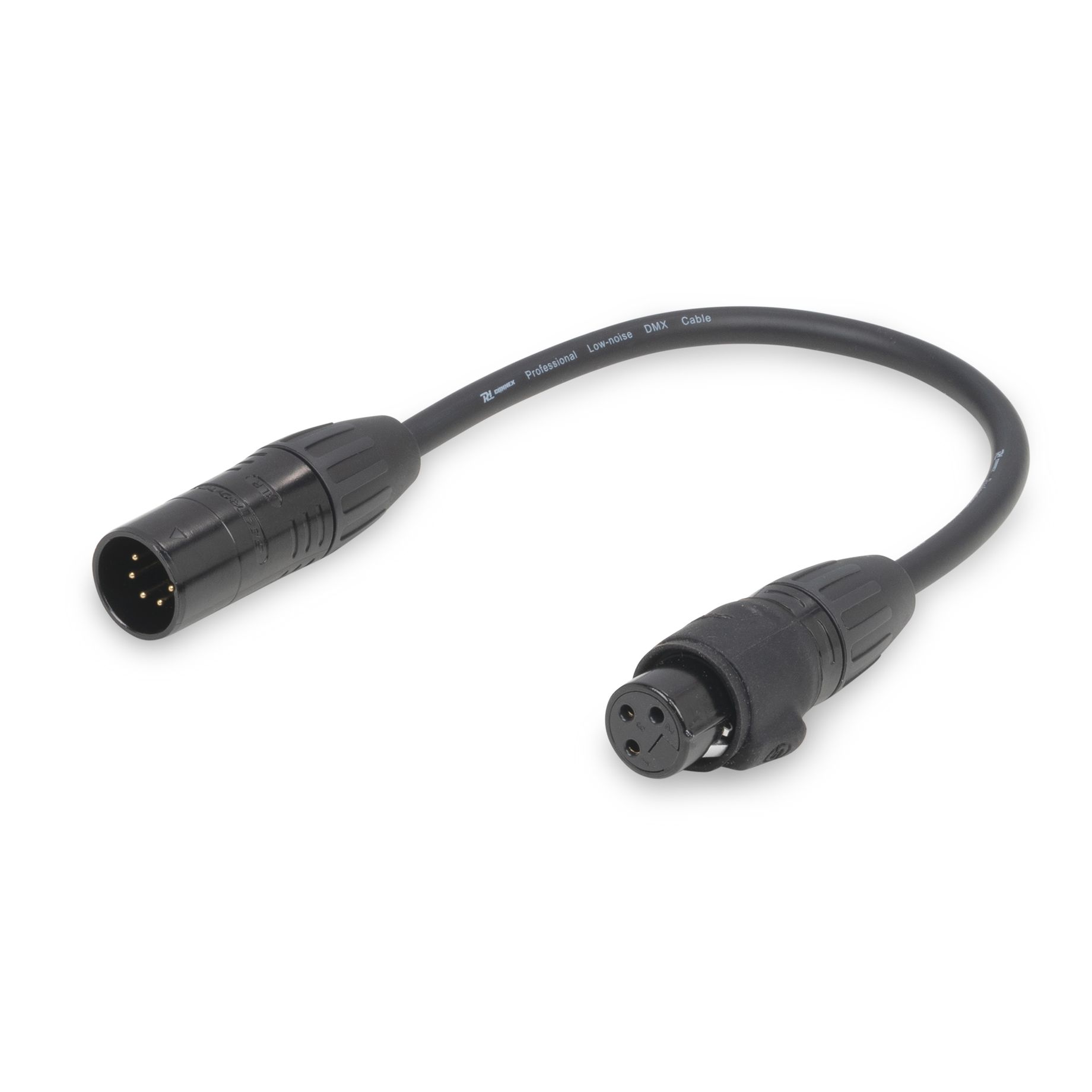CX105-IP65 Cable Converter DMX 3-pin Female - DMX 5-pin Male Adapter