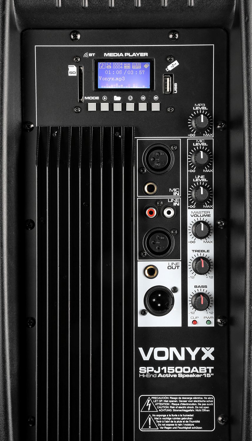 SPJ-1500ABT MP3 Hi-End BT Active Speaker 15" 800W