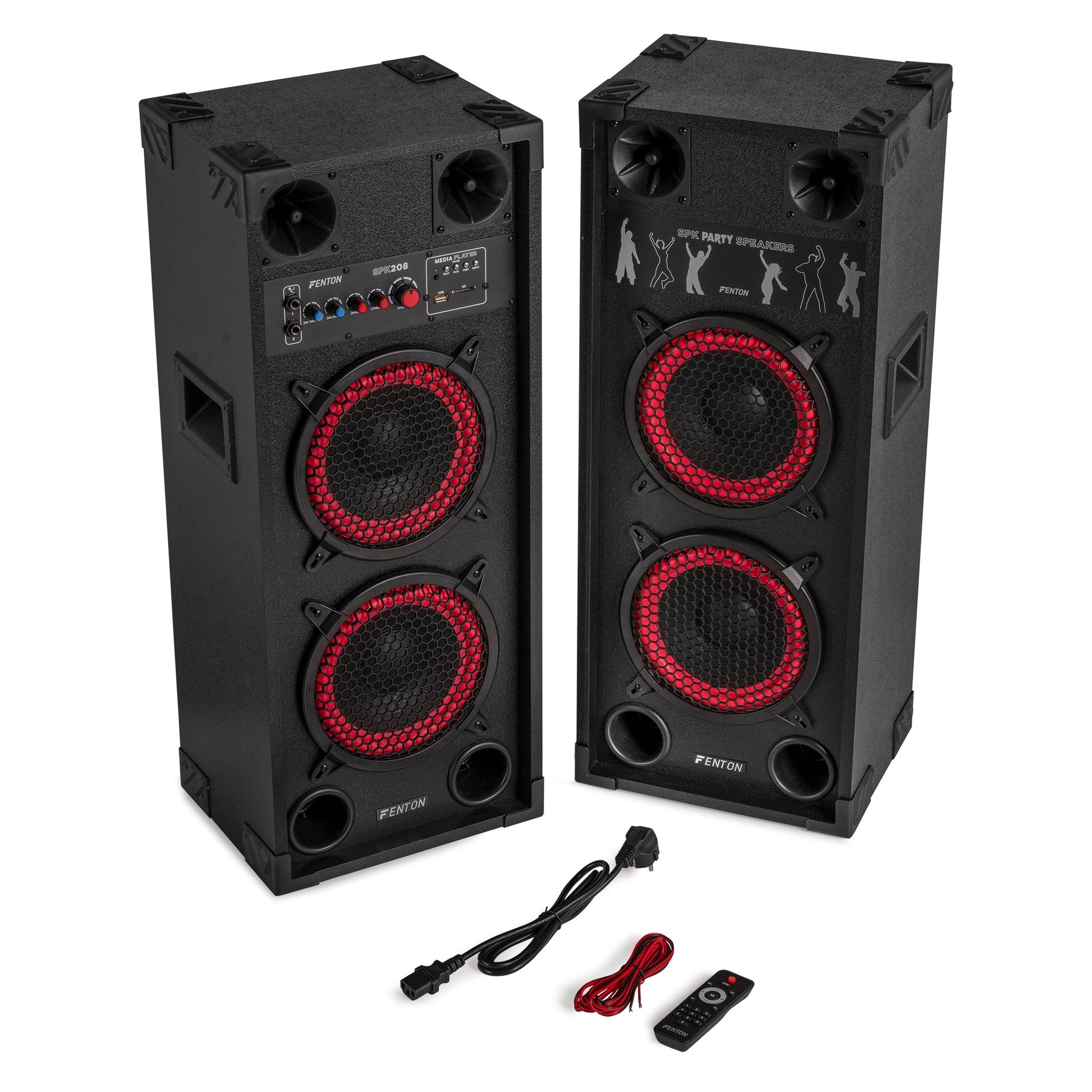 SPK-208 PA Active Speaker Set 2 x  8” BT