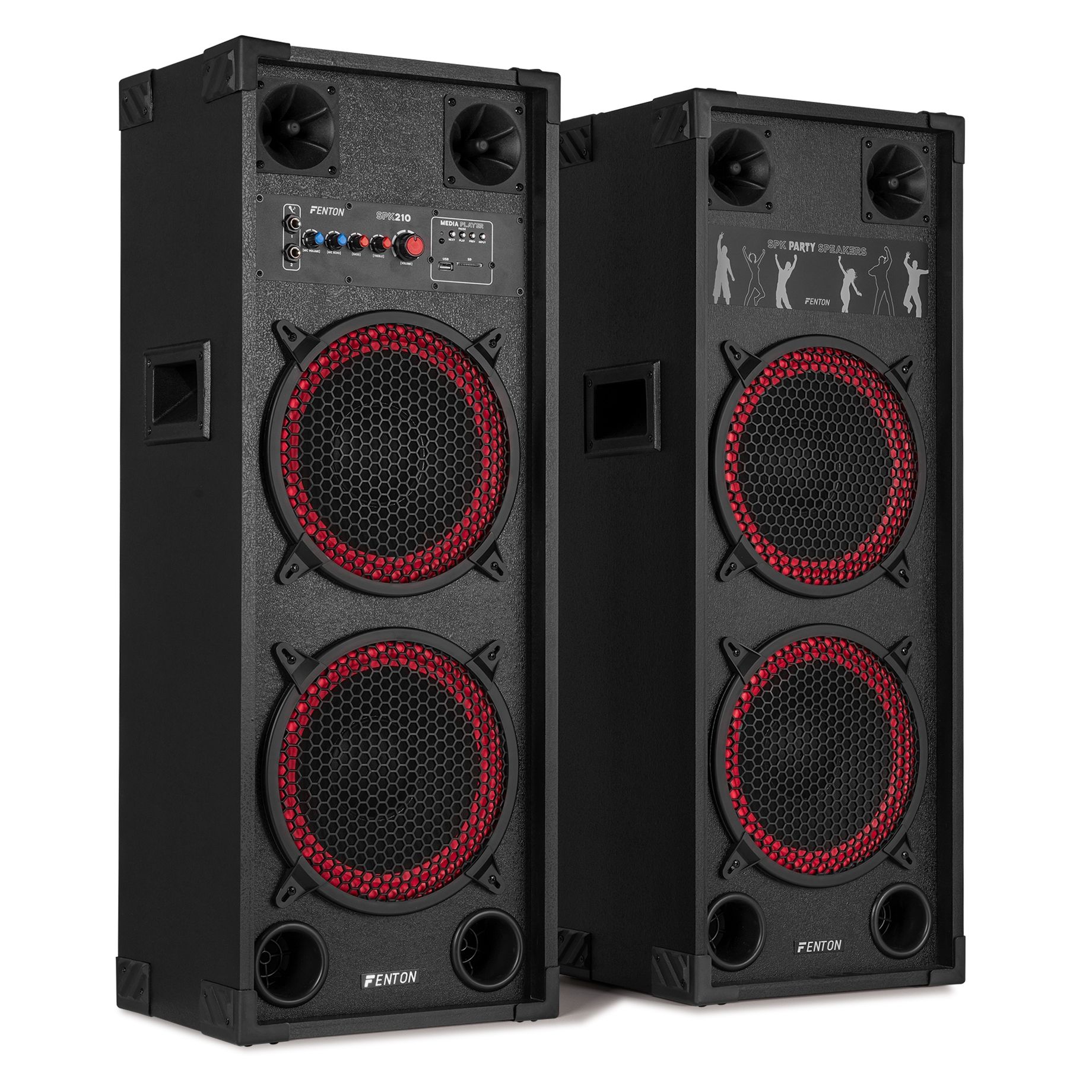 SPK-210 PA Active Speaker Set 2 x 10” BT